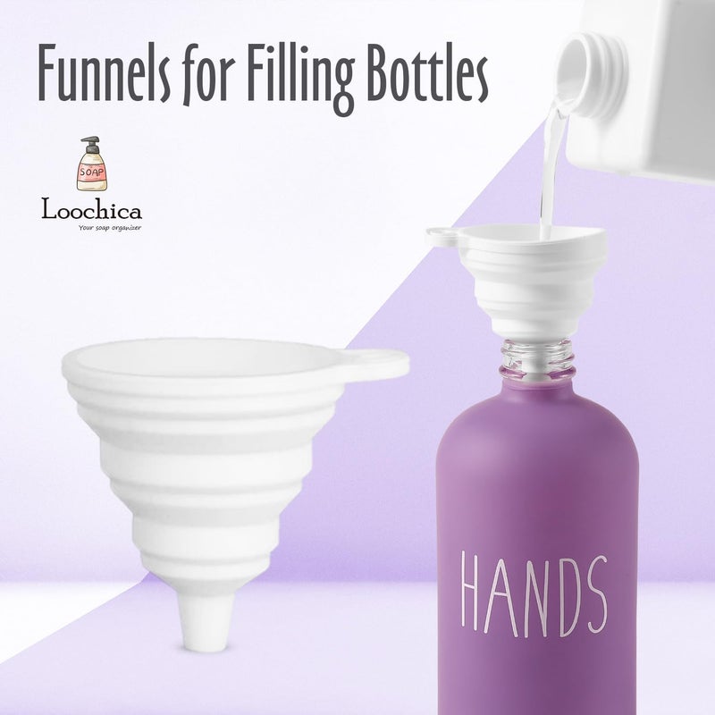 Loochica Lavender Glass Kitchen Soap Dispenser, Detergent Dispenser or Hands Soap Dispenser for Kitchen Sink, Modern Purple Decor Soap Pump for Kitchen Organization - Image 5